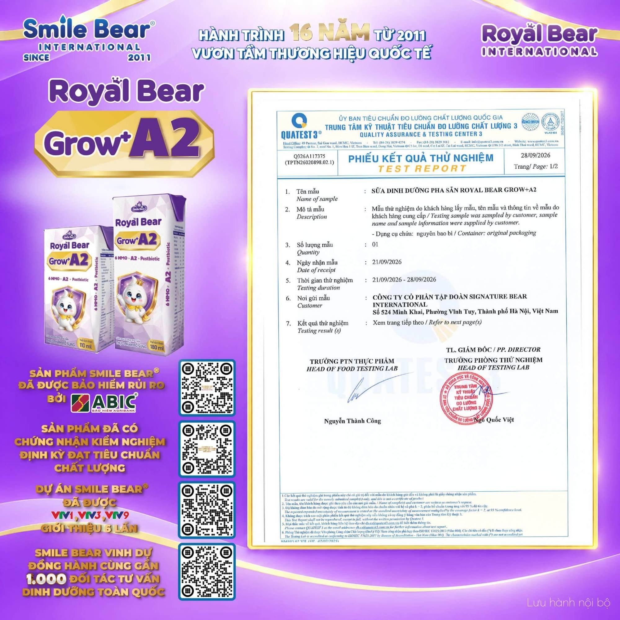 Royal Bear Grow+ A2: Minh bach chat luong, vung tam dong hanh — ảnh 3/4